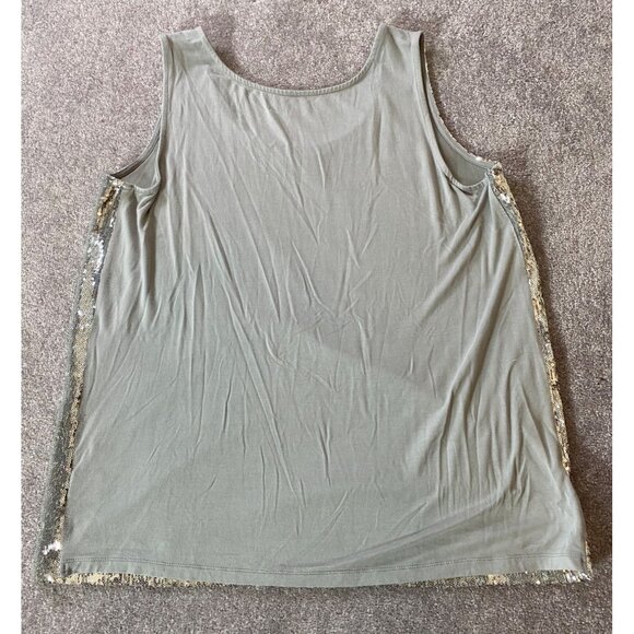 Jessica London Womens Sequin Front Tank Top Silver Gray Size 14/16 - Picture 2 of 9